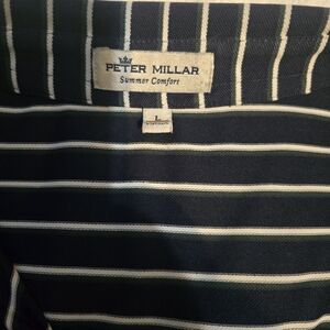 Peter Millar Navy Striped Shirt